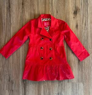 Pink Platinum Red Girls Pea Coat Size 5 / 6